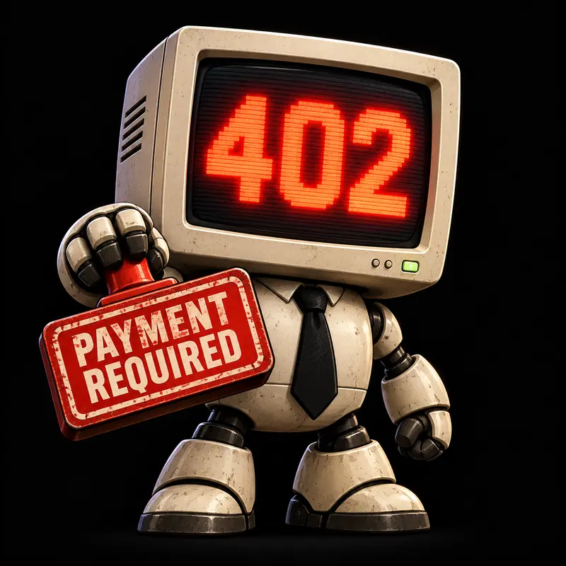The canonical Gatekeeper holding his red PAYMENT REQUIRED stamp.